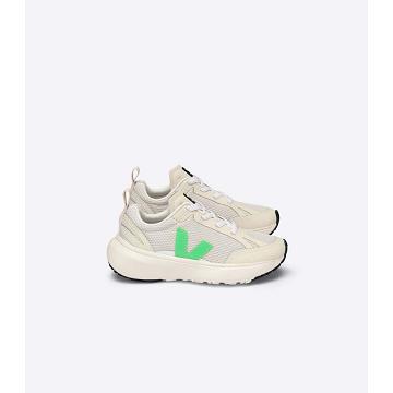 Veja CANARY ELASTIC LACE Futócipő Gyerek Beige/Green | HU 716NWY